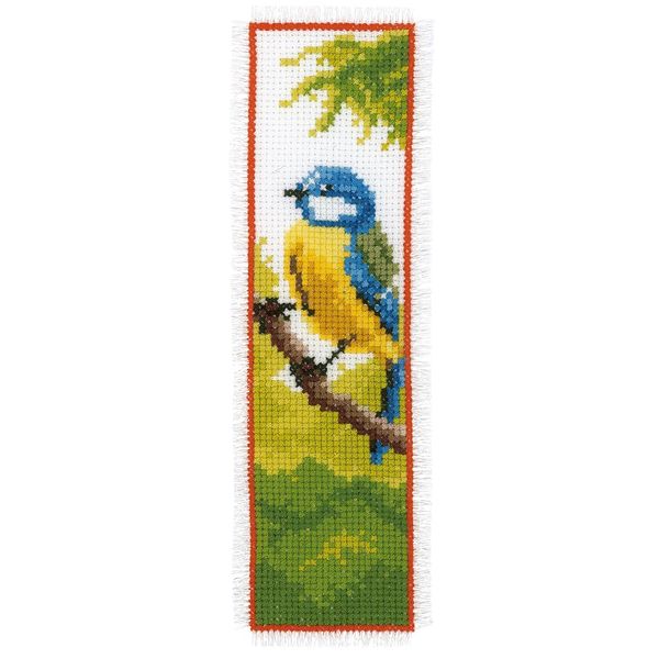 Vervaco Bookmark Blue Tit Counted Cross Stitch Kit, Multi-Colour