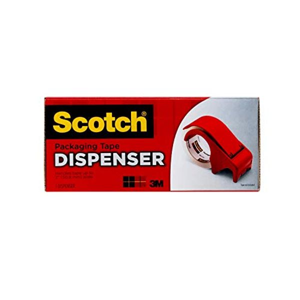 Scotch Handheld Packaging Tape Dispenser, Heavy Duty Plastic, 3-Inch Core, Red (DP300-RD)