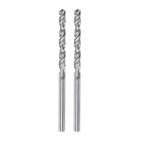 sourcing map 2pcs Solid Carbide Drill Bits 2mm C3/K10 Tungsten Carbide Precision Mini Micro Straight Shank Twist Drill Bit for Stainless Steel Metal Plastic Wood