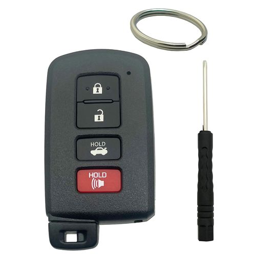 Key Fob Shell Case Replacement Fits for Toyota Avalon Camry Corolla RAV4 Highlander Sequoia 2011 2012 2013 2014 2015 2016 2017 2018 2019 4 Buttons Car Keyless Entry Remote Control Key Fob Cover (1)