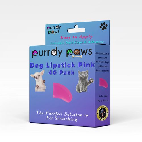 Purrdy Paws 40-Pack Soft Nail Caps for Dogs Claws Lipstick Pink XXL