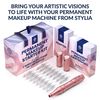 Stylia Permanent Makeup Machine Set – Wireless Tattoo Machine Kit with 2 Rechargeable Lithium Batteries, Power Adaptor and 16 Cartridges – Microblading Supplies, Low-Noise, High-Speed Motor