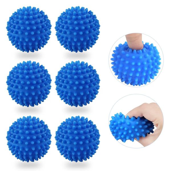 6 Stück Waschkugel für Waschmaschine，Trockner Ball,Washing ball for washing machine，Trocknerbälle für Wäschetrockner,Wiederverwendbare ，für Heim Kleidung Reinigung (Blau)