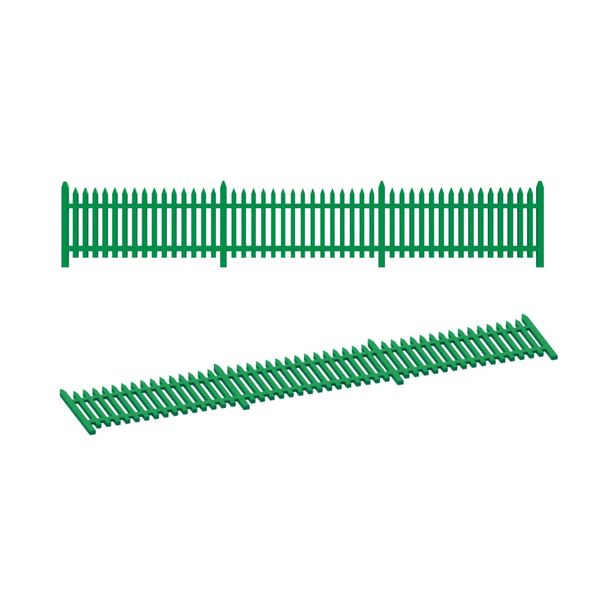 1:76 OO Gauge Security Iron Industrial Fencing Scenery Miniature Modelling Panel Pack UK Model Railway - Pine Green