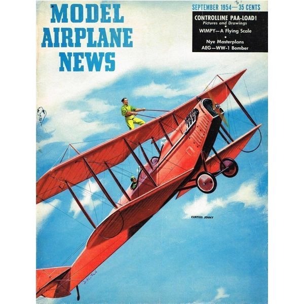 MODEL AIRPLANE NEWS Magazine September 1954 Wimpy: F/F 1/2A Scale by Walt Mooney