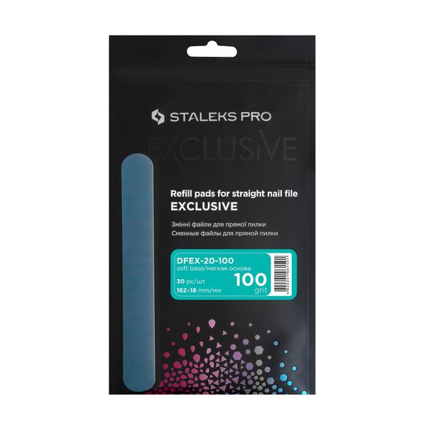 Staleks Disposable File for Straight Nail File Exclusive 22 (Pack of 50) (DFEX-22-100 Grit)