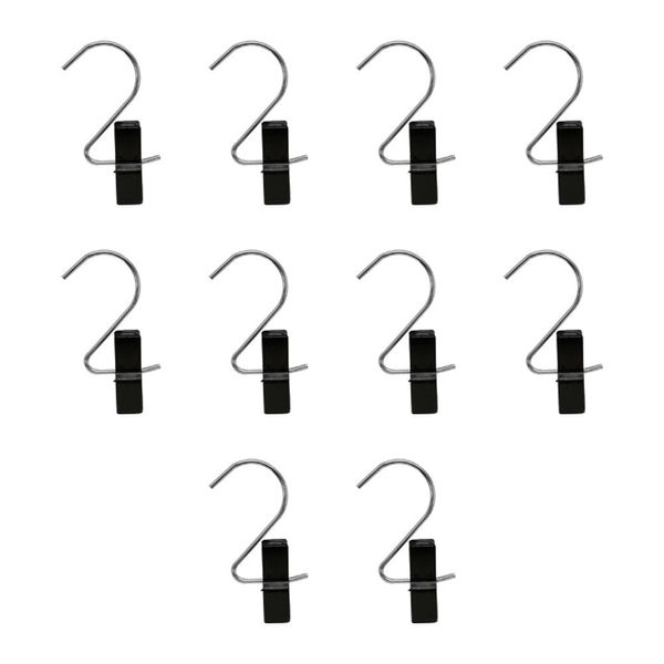 10 PCS Black Plastic LAUNDRY HOOK/CLIPS Clothes Pin Display Store Fixture
