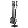 5X Fireplace Tools Set Iron Fire Place Tool set Stand Hearth Accessories Black