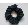Dark blue and green tartan scrunchie - black watch