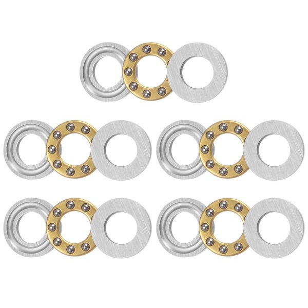 uxcell F5-10M Thrust Ball Bearings 5mm x 10mm x 4mm with Brass Washers A BEC1 Set of 5