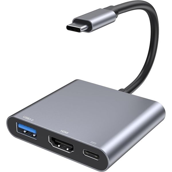 Digital AV Multiport Adapter Apple USB-C USB 3.0 To 4K HDMI AV Adapter, Grey