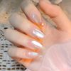 Aurora Powder Set of 4 Pearl Nail Powder Mirror Nail Nail Powder Metallic Gel Gel Nail Nail Powder Fine Particles Magic Mirror Nail Art Hologram Design Chrome Powder Silver Flash Nail