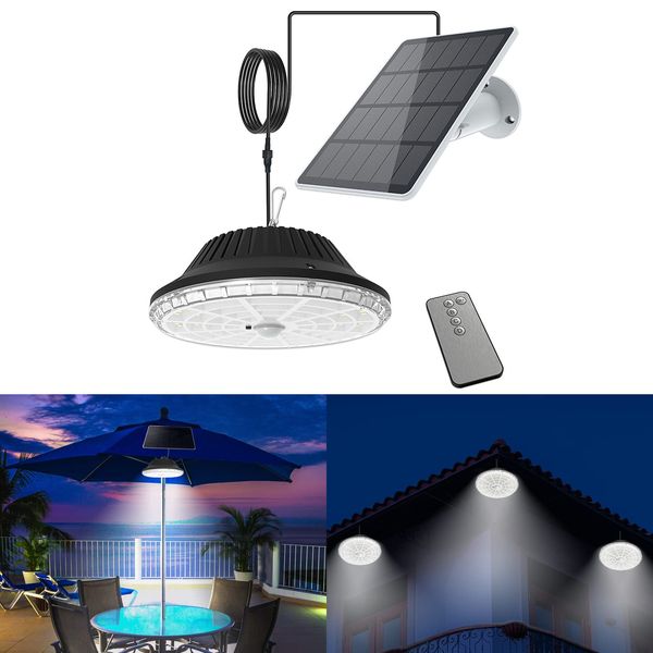 MEDOYOH 120 LEDs Solar Shed Lights Outdoor Garden, 4000mAh Solar Gazebo Light with Remote & Motion Sensor IP55 Waterproof for Courtyard Barn Balcony Corridor Gazebo Garage