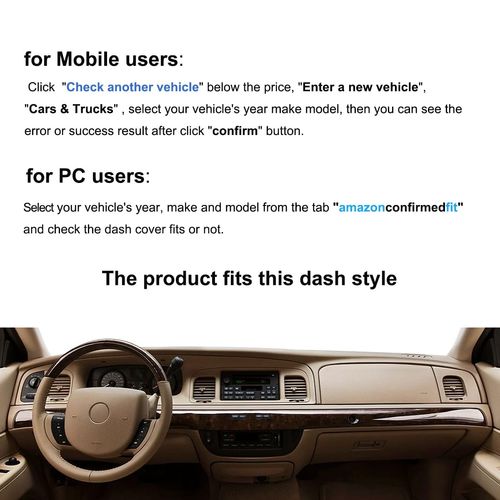 Fcovergurus Dash Cover Mat Custom Fit for Ford Crown Victoria/Mercury Grand Marquis Dashboard Cover Pad Carpet Protector F173 (Beige)