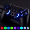 eXtremeRate Thumbsticks & Bullet Buttons & D-pad Replacements Kits for ps4 Controller, DTF LED Kit for ps4 Slim for ps4 Pro Controller