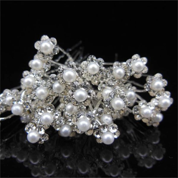 20 Pcs Pearl Hair Pins Wedding Bridal Flower Pins for Brides and Bridesmaids Hair Style