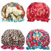 Wrapables® Stylish Double Layer Waterproof Shower Caps (Set of 4), Retro Floral