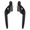 Black Right-Hand Yale UPVC Window Handle Cranked Double Glazing Universal Key Locking - 40mm