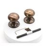 Infinity Decor Antique Hammered Pattern Mushroom Shape Door Knobs Pairs 50mm Pull Handle Set - for Both Interior & Exterior Doors