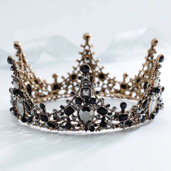 Aceorna Black Queen Crowns and Tiaras Crystal Baroque Crowns Black Rhinestones Tiara Bride Wedding Crown for Women and Girls Bridal Princess Decorative Tiaras Hair Accessories for Halloween Costume