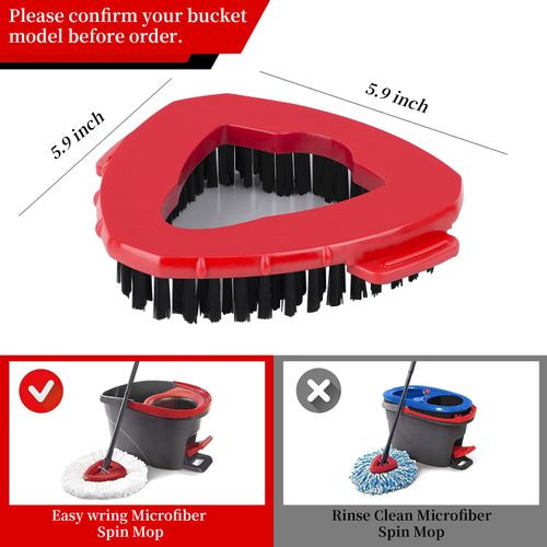 2 Pcs Spin Mop Scrub Brush Head Compatible for O Cedar EasyWring 1-Tank System,Ocedar Mop Scrub Brush Floor Cleaning for Bathroom, Kitchen, Tub and Tile, NOT Fit RinseClean