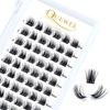 Cluster Lashes QUEWEL 72 Pcs Wide Stem Individual Lashes C/D Curl 8-16mm Length DIY Eyelash Extension False Eyelashes Soft for Personal Makeup Use at Home (natural03-C-10)