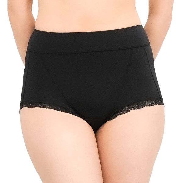 Jaconne 6727 Pelvic Floor Muscle Support Shorts, Shorts Girdle, Incontinence with Waterproof Fabric, Sanitary, Black