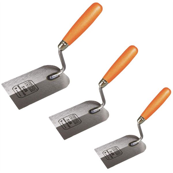 3PCS Set - Grinded Trowel, All Sizez, Wooden Handle, Brick, Render, Plaster DIY