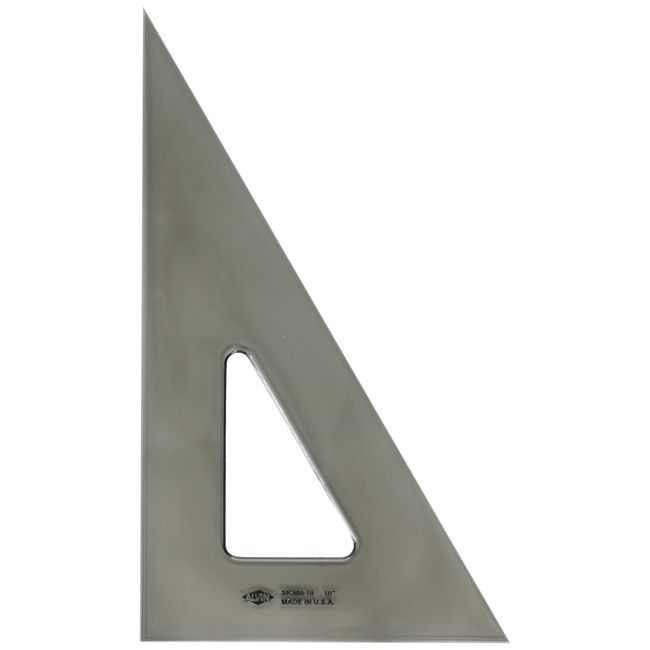 ALVIN - 10 inches Smoke-Tint Acrylic Triangle Ruler 30/60 Degrees, Multipurpose Tool for Drafting, Design, and Architecture, Great for Machining and Woodworking