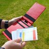 On Par Premium Golf Scorecard Holder - Ostrich, Black/Red