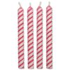 PME Pink Striped Candles, Medium Size, 24-Pack