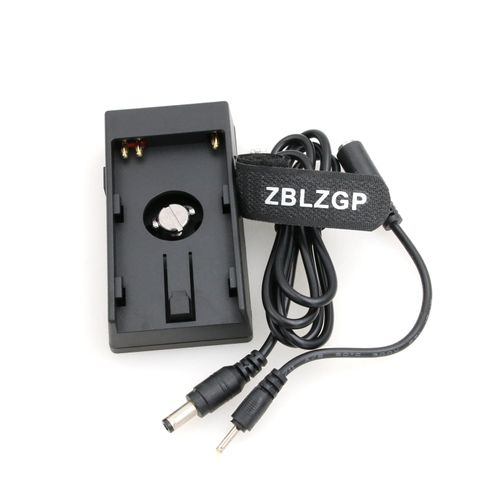 ZBLZGP NP-F970 F770 Battery Mount Plate Adapter with DC Barrel Cable for BMD BMCC 4K Camera