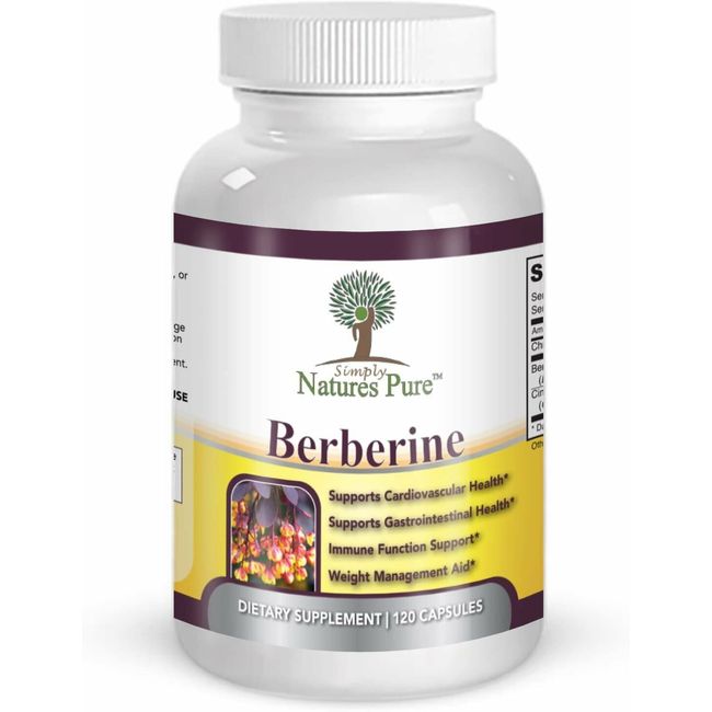 Premium Berberine HCl 500mg - 120 capsules - cardiovascular gastrointestinal...