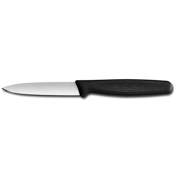 Victorinox 3.25 Inch Paring Knife with Straight Edge, Spear Point, Black