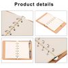 PATIKIL 6 Ring Binder Cover 2 Pack A7 Leather Notebook Binder Mini Refillable Loose Leaf Personal Planner with 100 Sheets (Orange)