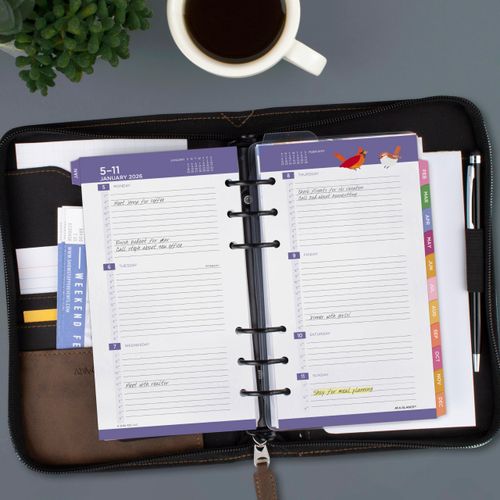 AT-A-GLANCE 2026 Planner Refill, Weekly & Monthly, 3.75" x 6.75", Size 3, Portable Size, 53122 Day-Timer, Kathy Davis (KD71-285Y-26)