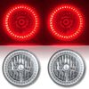7" Halogen Red Split LED Halo Ring Angel Eye Headlight Headlamp Light Bulbs Pair