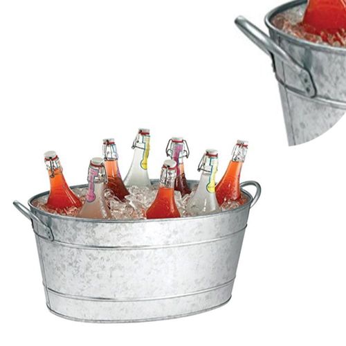 Table Craft Galvanized Oval Beverage Tub, 19 X 14 X 9 -Inch
