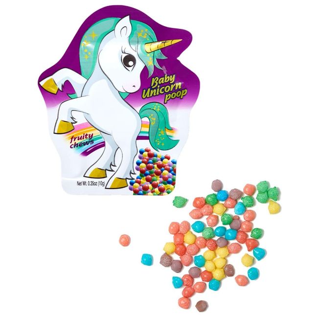 Jumbo 96 Pack of Baby Unicorn Poop Candy Fruit Chews, Unicorn Candy for Party Favor Snacks, Unicorn Candy Party Supplies By 4YoreElves
