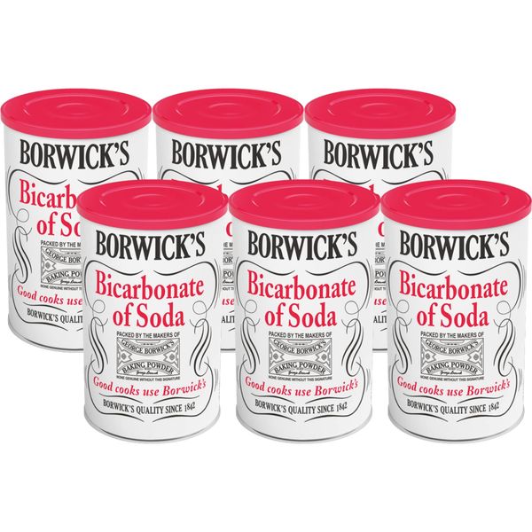 Borwick's Bicarbonate Of Soda | Baking essential for making perfect cakes | Raising agent in soda breads and full-flavoured cakes | Pack of 6 x 100g