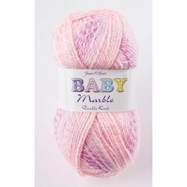 Baby Marble DK Knitting Yarn James Brett Double Knit Wool 100g Ball (Cerise/Pink/Peach BM1) by James C Brett