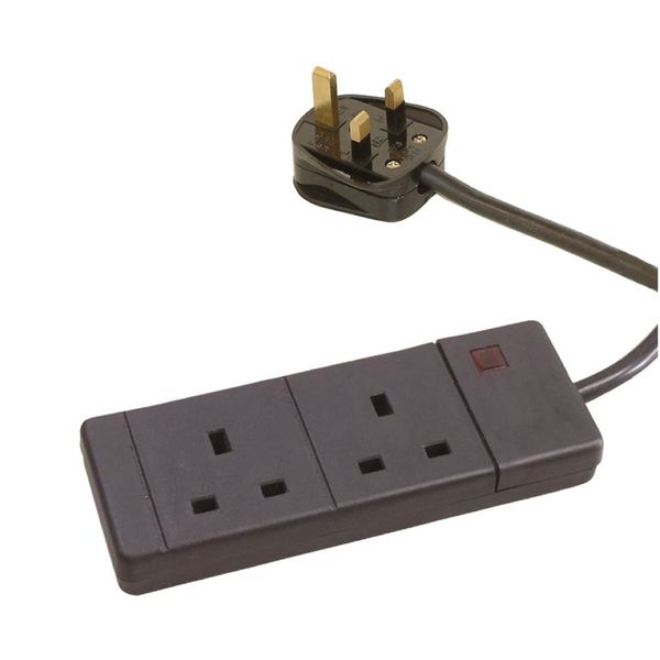 Pro-Elec pro-elec 2 m 2 Gang Extension Lead - Black
