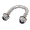 sourcingmap® 4pcs M6 Thread 304 Stainless Steel Round Bend U Bolt for 20mm Pipe Outer Dia