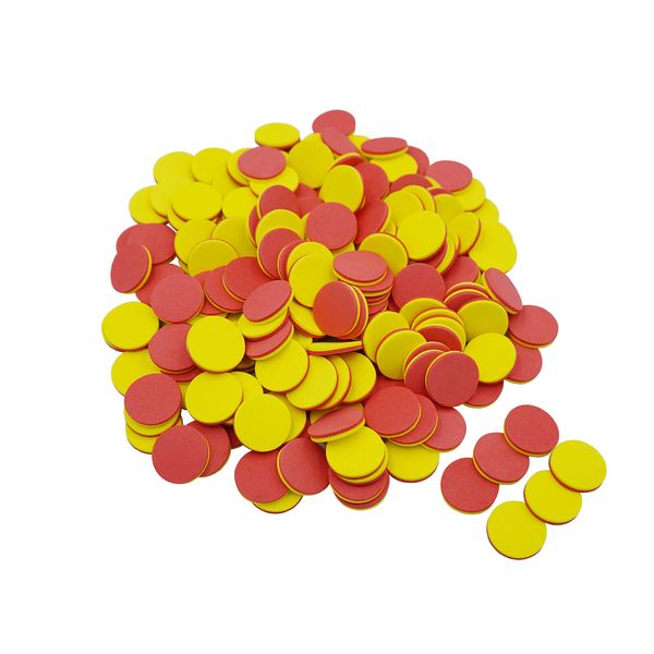 DNB 2-Color Foam Counters - 1 Inch Red-Yellow Double-Sided Math Counters, Early Learning Counting Chips, 200 Pieces