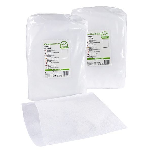 Medi-Inn+ Einmal Waschhandschuhe Molton 75/gm² (20 x 50 = 1000 Stück)