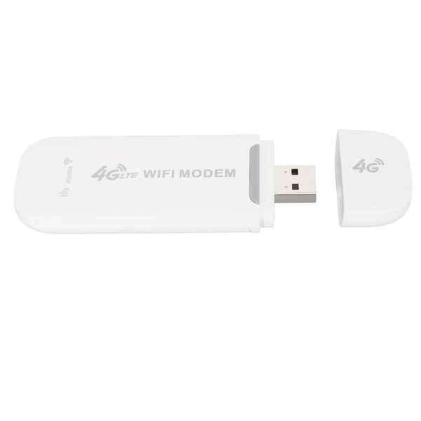 Unlocked USB Mobile Broadband Dongle, LTE 4G USB MODEM, WiFi HotSpot Portable Travel Mobile Wireless Network Mini Router Standard SIM Card Slot White