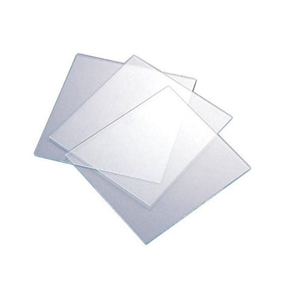 Clear Glass Sheet (Set of 10) 3.9 x 3.9 inches (100 x 100 mm)