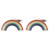 David Van Hagen Mens Rainbow Cufflinks - Multi Colour