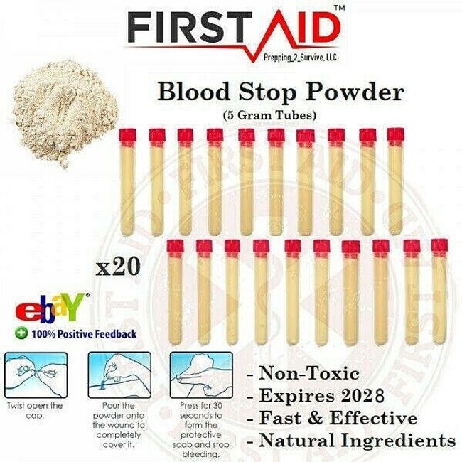 First Aid Blood Clot Powder - Organic Plant Based Wound Seal - IFAK EMT Medic