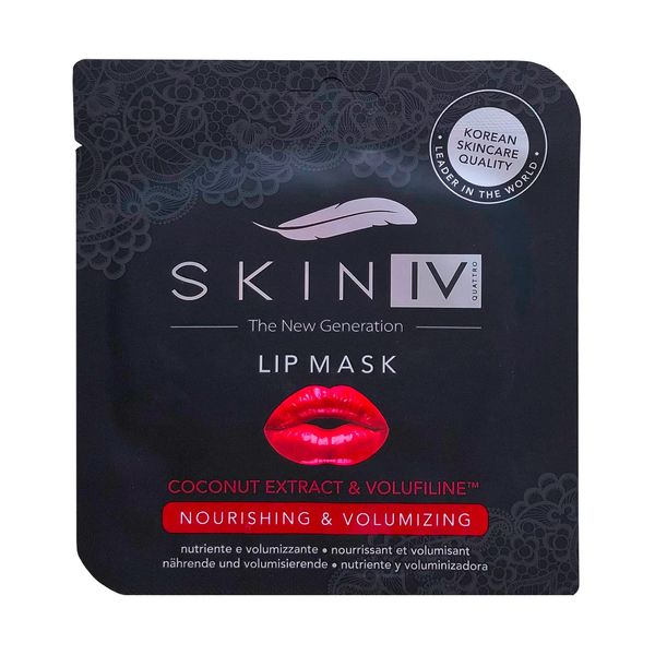 Skin IV Korean Skincare Nourishing and Volumizing Lip Mask Sheet With Coconut Extract & Volufiline, 3 g